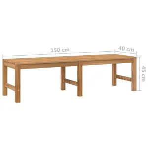 Berkfield Garden Bench 150 cm Solid Teak Wood