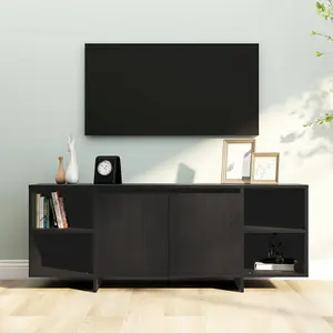 Berkfield TV Cabinet Black 130x35x50 cm Engineered Wood