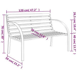 Berkfield Garden Bench 120 cm Grey Wood