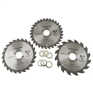 3pc 160mm TCT Circular Saw Blades 16/24/30 TPI & Adapter Rings Reducer