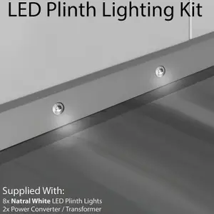 Eyelid LED Plinth Light Kit 8x Round Spotlight Kitchen Bathroom Floor Kick Panel