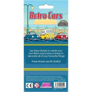 Paper Projects Reusable Resin Retro Cars Stickers Multicoloured (One Size)