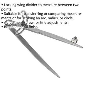 200mm Locking Wing Divider with Compass - Two Point Measurement - Adjustable