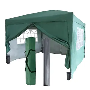 Birchtree Waterproof 3m x 3m Heavy Duty Pop Up Gazebo Marquee Garden Awning Party Tent Canopy 600D Polyester Steel Frame Green