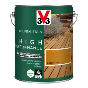 V33 High performance Light Oak Satin Quick dry Decking Stain, 5L