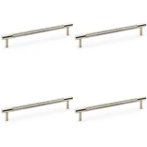 4 PACK - Knurled T Bar Door Pull Handle - Satin Nickel - 160mm Centres Premium Drawer