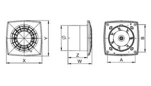 Modern Satin Bathroom Extractor Fan 125mm Wall / Ceiling Ventilator