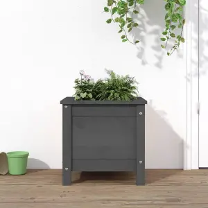 Berkfield Garden Planter Grey 40x40x39 cm Solid Wood Pine