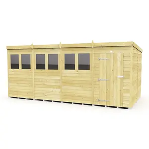 DIY Sheds 16x8 Pent Shed - Single Door With Windows