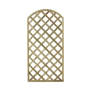 Arched Pine Trellis panel (W)90cm x (H)180cm