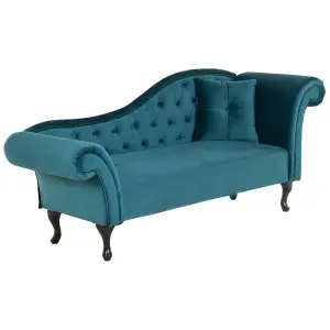 Right Hand Chaise Lounge Velvet Teal LATTES