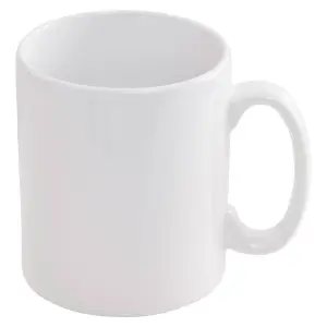 Interiors by Premier Straight White Mug: Durable Stoneware Mug, Classic Design White Mug, White Mug for Hot and Cold Beverages