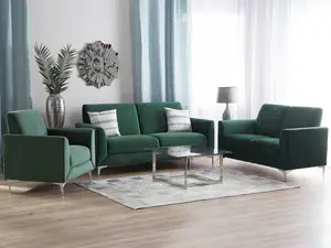 Velvet Living Room Set Green FENES