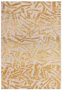 Yellow Modern Easy to Clean Abstract Rug for Living Room Bedroom and Dining Room-120cm X 170cm