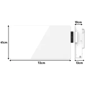 Mylek Radiator Glass Panel Heater White Wifi Enabled Smart with APP 2000W