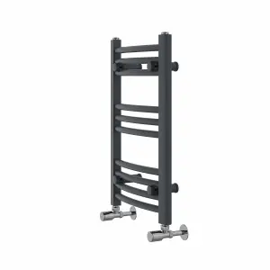 Rinse Modern Bathroom Heated Towel Rail Ladder Radiator 600x400mm Curved for Bathroom Kitchen Anthracite