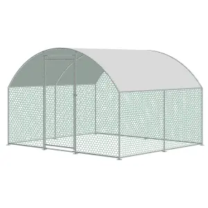 KCT Large Walk-In Chicken Run / Duck Pen - 2.5 x 3m - Outdoor Garden Pet/Dog Enclosure Kennel Hen Coop - Galvanised