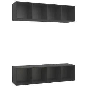 Berkfield Wall-mounted TV Cabinets 2 pcs Grey Engineered Wood