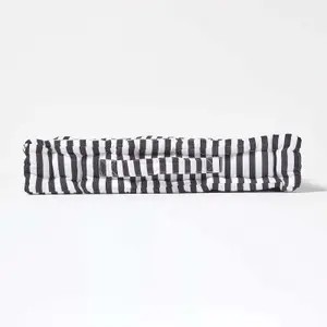 Homescapes Cotton Black Thin Stripe Floor Cushion, 50 x 50 cm