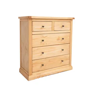 Lucca 5 Drawer Chest of Drawers Brass Knob