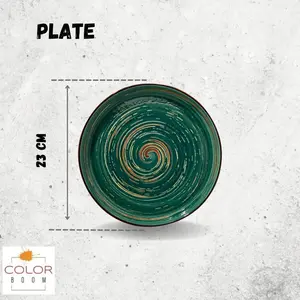 Wilmax Colourboom 23cm Round Plate 23cm (Set of 6) Green