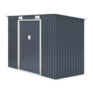 Rowlinson Trentvale 8x4 ft Pent Dark grey Metal 2 door Shed