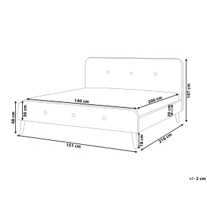 Fabric EU Double Size Bed Beige RENNES