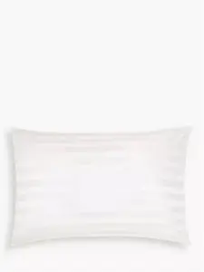 John Lewis Organic Silk Stripe Standard Pillowcase, White