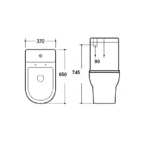 Luminar White Close Coupled Toilet & Soft Close Seat