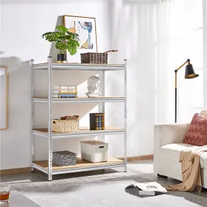 Yaheetech 4 Tier Adjustable Storage Shelf Rack Silver