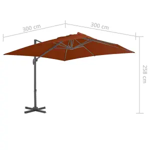 Berkfield Cantilever Umbrella with Aluminium Pole Terracotta 300x300 cm