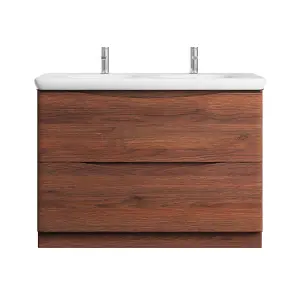 Eden 1200mm Floorstanding Vanity Unit in Redwood & Link Resin Basin