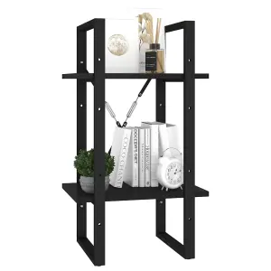 Berkfield 2-Tier Book Cabinet Black 40x30x70 cm Engineered Wood