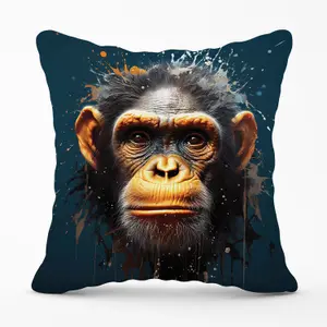 Splashart Realistic Monkey Face Outdoor Cushion 45cm x 45cm