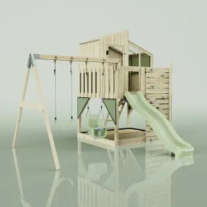 PolarPlay Kids Climbing Tower & Playhouse with Swing and Slide - Swing Jari Sage