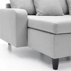 Napoli Reversible Corner Sofa In Light Grey