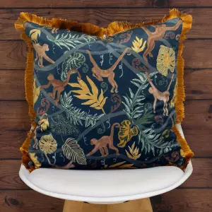 furn. Monkey Forest Jungle Feather Rich Cushion