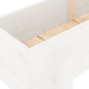 Berkfield Garden Raised Bed White 160x30x38 cm Solid Wood Pine