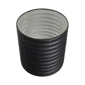 80cm Dia Anthracite Round Galvanized Steel Outdoor Raised Garden Bed