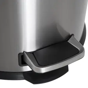 HOMCOM Foot Pedal Bin Stainless Steel Metal Waste Rubbish Lid Kitchen Garbage