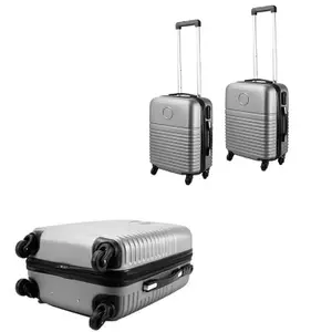 Lightweight Handy Flight Cabin Airline Silver Travel Suitcase with Wheels & Combination Lock