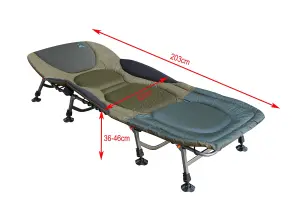 CARPZILLA Carp Fishing Bed Chair Bedchair Camping Heavy Duty 8 Adjustable Legs