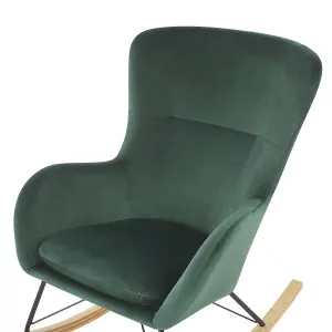 Rocking Chair ELLAN Velvet Dark Green