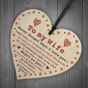 Wife Gift For Anniversary Valentines Day Wooden Heart Soulmate Gifts For Her