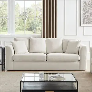 DUSK Melbourne 3 Seater Sofa - Ivory - Chenille