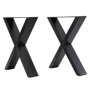 Industrial Home & Office Furniture Legs Black X Iron Table Legs,2PCS,H71 cm