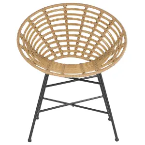 Set of 2 Garden Chairs ACERRA PE Rattan Light Brown