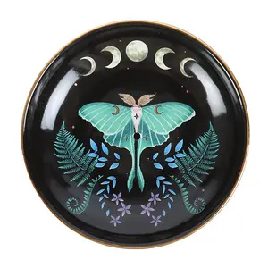 Ceramic Incense Stick Holder - Luna Moth Design