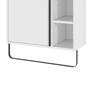 GoodHome Maza Standard Matt White Single Wall-mounted Bathroom Cabinet (H) 820mm (W) 650mm