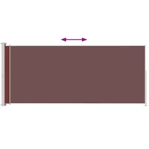 Berkfield Patio Retractable Side Awning 220x500 cm Brown